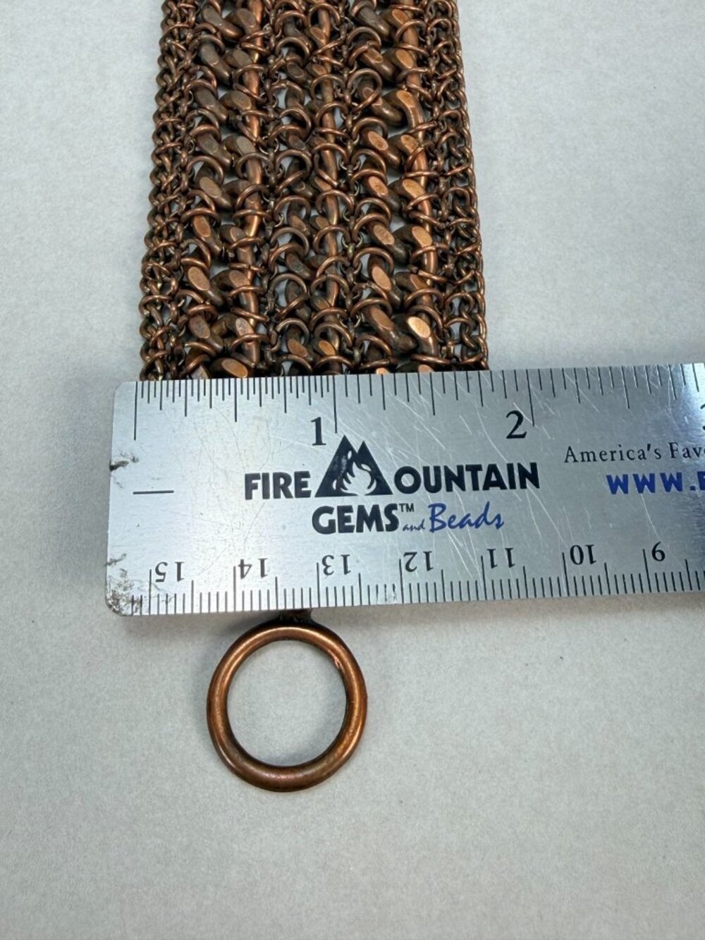 Heavy Copper Mesh Cuff Bracelet Chunky Artisan Statement Jewelry - Picture 4 of 8